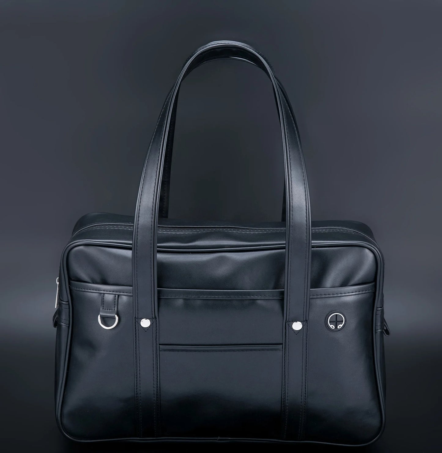JK Handbag Shopping Bag Zipper Closure Travel Bags Japanese Style Shoulder Bags, Black