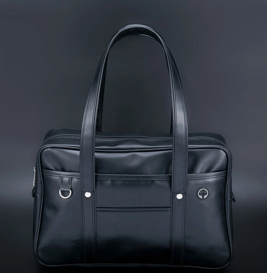 JK Handbag Shopping Bag Zipper Closure Travel Bags Japanese Style Shoulder Bags, Black